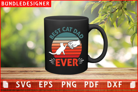 Best Cat Dad Ever Cat Svg T-shirt Design