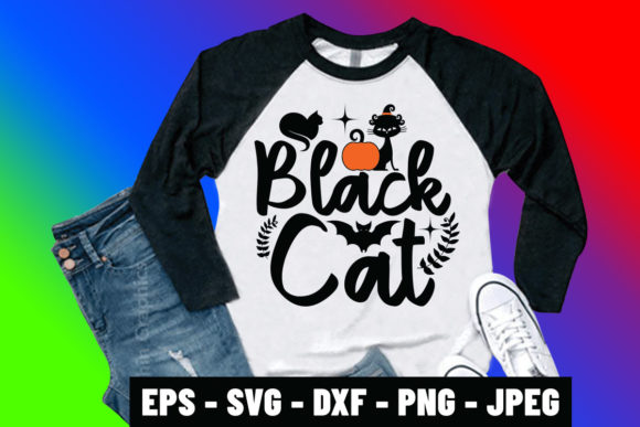 Black Cat Svg Lettering Halloween Design