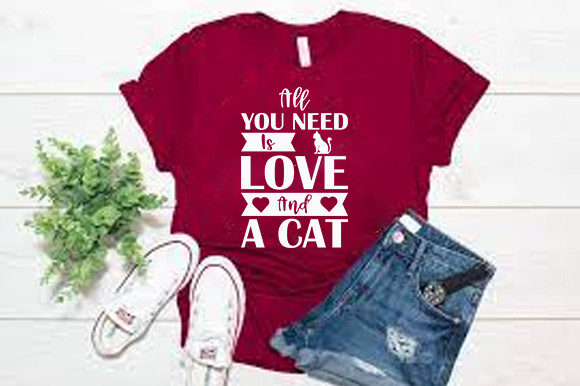 Cat Svg Design, All You Need is Love and