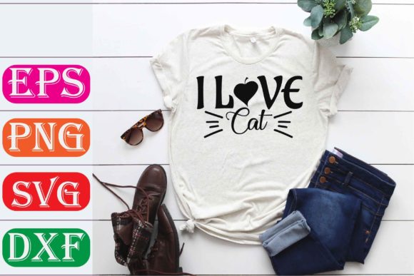 Cat Svg Design. I Love Cat