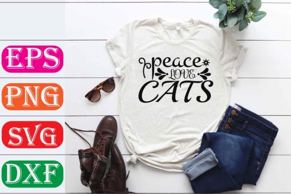 Cat Svg Design. Peace Love Cats