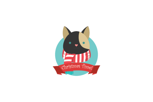 Christmas Animal Stickers Cat Svg