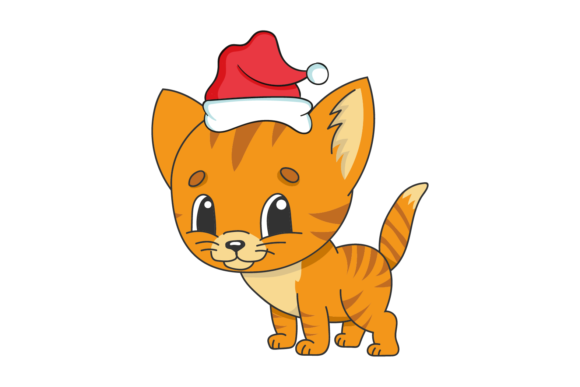 Christmas Hat Animal Drawings Cat Svg