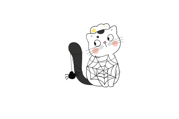Halloween Ghost Character Cat Svg